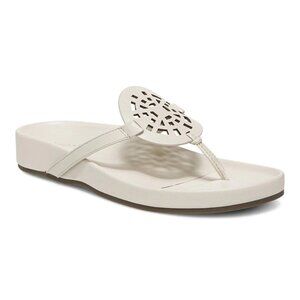 Vionic   Women's   Solari   Sandal,   Cream   Leather